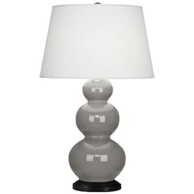 Robert Abbey Ceramic Smokey Taupe Triple Gourd Table Lamp