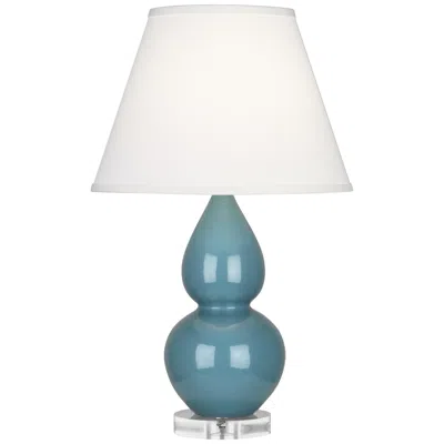 Robert Abbey Ceramic Steel Blue Small Double Gourd Accent Lamp