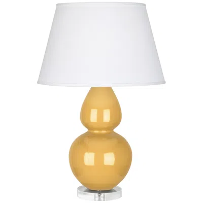 Robert Abbey Ceramic Sunset Double Gourd Table Lamp Brass Base