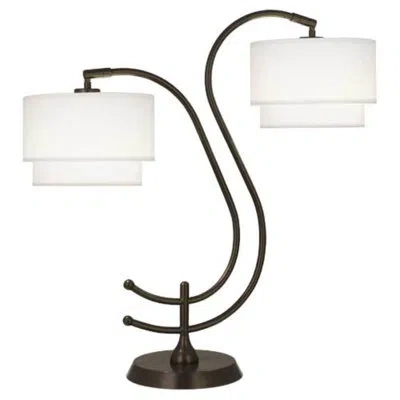 Robert Abbey Charlee 28.25'' Desk Lamp In Dark Bronze,ascot White