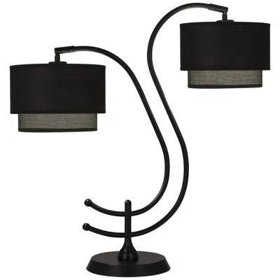 Robert Abbey Charlee Matte Black 2-light Table Lamp