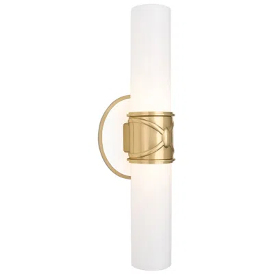 Robert Abbey Chase 17" High 2 Light Antique Brass And White Wall Sconce