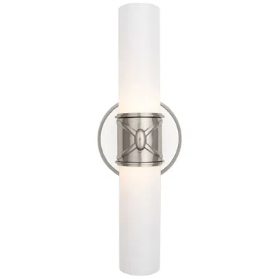Robert Abbey Chase 17"h 2 Light Polished Nickel And Polished Cas White Wall Sconce