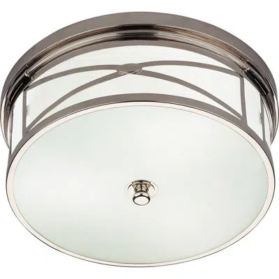 Robert Abbey Chase 3 - Light 14" Unique/statement Drum Flush Mount In Polished Nickel