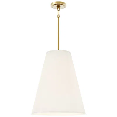 Robert Abbey Chrissy 18"w 4-light Modern Brass Pendant W/ Shannon Oyster Fabric Shade
