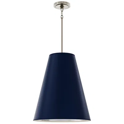 Robert Abbey Chrissy 18"w 4-light Nickel Pendant W/ Midnight Blue,silver Interior Shade