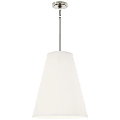 Robert Abbey Chrissy 18"w 4-light Polished Nickel Pendant W/ Shannon Oyster Fabric Shade