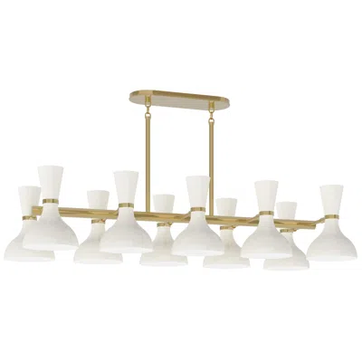 Robert Abbey Clare 45.75" Wide 10-light Modern Brass Chandelier With Lily Shade