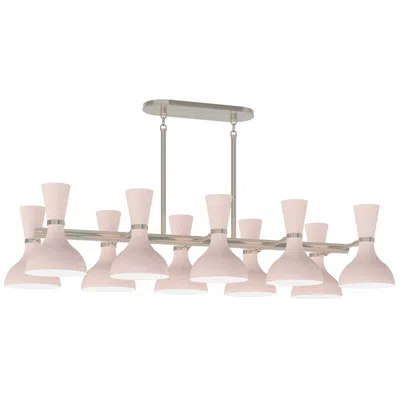 Robert Abbey Clare 45.75" Wide 10-light Polished Nickel Chandelier With Rose Water Shade