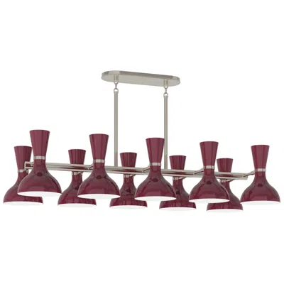 Robert Abbey Clare 45.75" Wide 10-light Polished Nickel Chandelier With Sugar Plum Shade