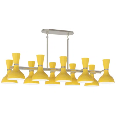 Robert Abbey Clare 45.75" Wide 10-light Polished Nickel Chandelier With Sunset Shade