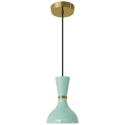 Robert Abbey Clare 7" Wide Modern Brass Finish Pendant With Mint Shade