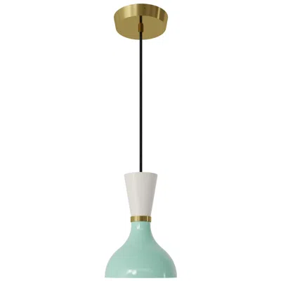 Robert Abbey Clare 7" Wide Modern Brass Finish Pendant With Mint/lily Shade