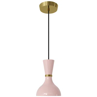 Robert Abbey Clare 7" Wide Modern Brass Finish Pendant With Rose Water Shade