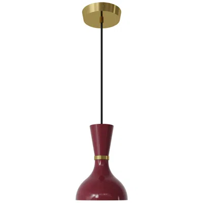 Robert Abbey Clare 7" Wide Modern Brass Finish Pendant With Sugar Plum Shade