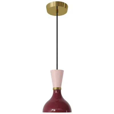 Robert Abbey Clare 7" Wide Modern Brass Finish Pendant With Sugar Plum/rose Water Shade