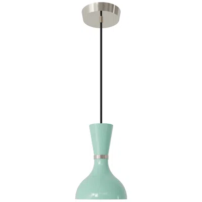 Robert Abbey Clare 7" Wide Polished Nickel Finish Pendant With Mint Shade