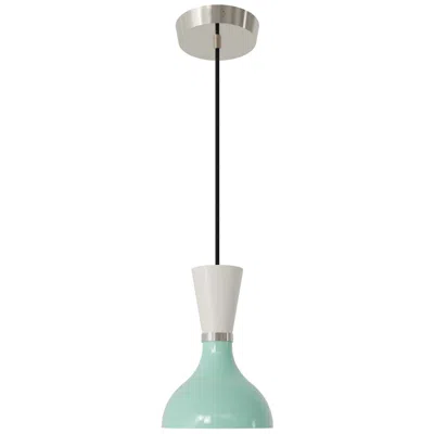 Robert Abbey Clare 7" Wide Polished Nickel Finish Pendant With Mint/lily Shade