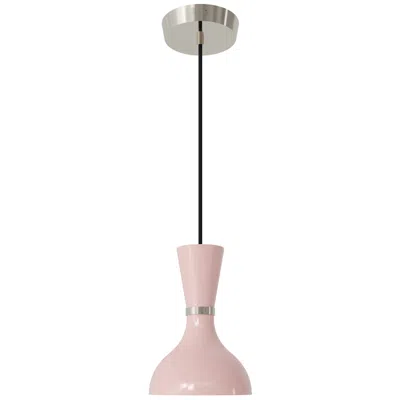 Robert Abbey Clare 7" Wide Polished Nickel Finish Pendant With Rose Water Shade