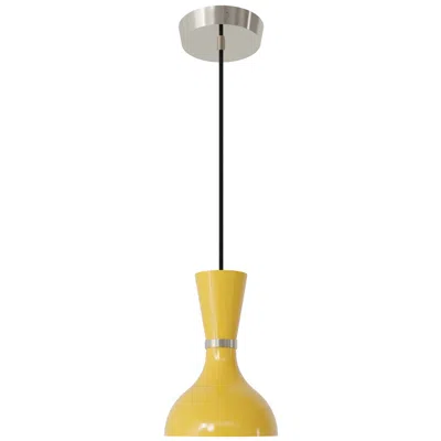 Robert Abbey Clare 7" Wide Polished Nickel Finish Pendant With Sunset Shade