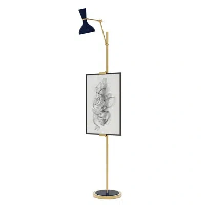Robert Abbey Clare 76'' Novelty Floor Lamp In Midnight Blue,modern Brass