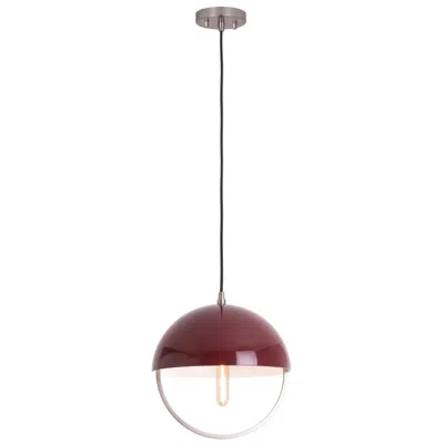 Robert Abbey Copernica 12.25"w Pewter And Oxblood Paint Metal Pendant