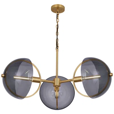 Robert Abbey Copernica 30"w Lacquer Burnish Brass And Smoke Chandelier