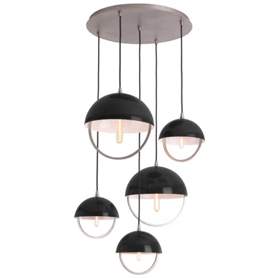 Robert Abbey Copernica 30"w Pewter And Piano Black Paint Metal Pendant