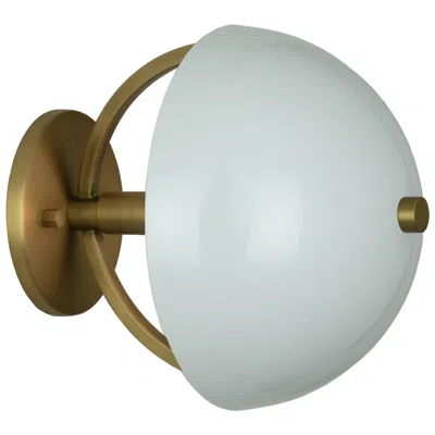 Robert Abbey Copernica 8.5"h Lacquer Burnish Brass And White Paint Wall Sconce