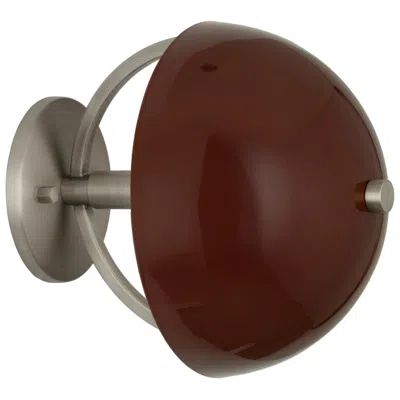 Robert Abbey Copernica 8.5"h Pewter And Oxblood Paint Metal Wall Sconce