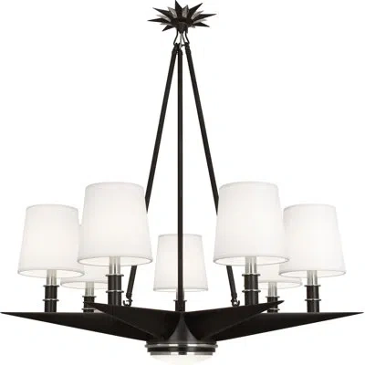 Robert Abbey Cosmos 8 - Light Shaded Geometric Chandelier In Antique Silver