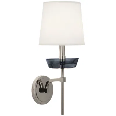Robert Abbey Cristallo 18.38" High Polished Nickel And Smoke Cryst Wall Sconce