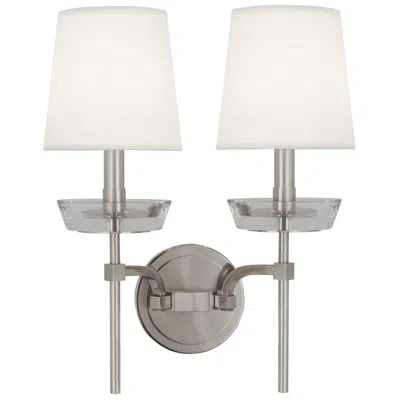 Robert Abbey Cristallo 18"h 2 Light Polished Nickel And Lucite Cryst Wall Sconce