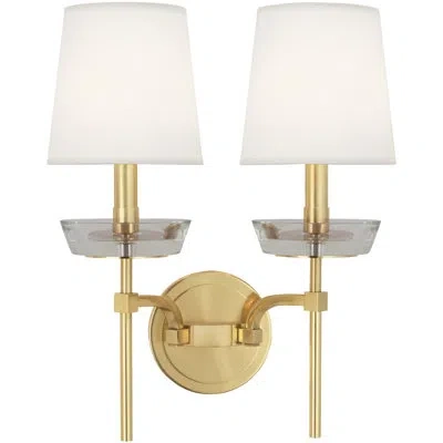 Robert Abbey Cristallo 2-light Wall Sconce - Modern , Lucite Crystal In Brass
