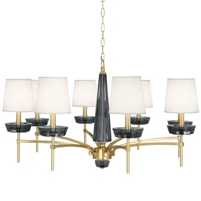 Robert Abbey Cristallo 41" Wide Brass And Smoke Crystal Chandelier