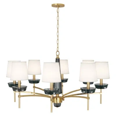 Robert Abbey Cristallo 8 - Light Shaded Classic Chandelier With Crystal Accents In Modern Brass,ascot Cream