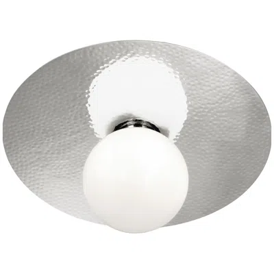 Robert Abbey Dal Flushmount Hammered Brass With White Glass