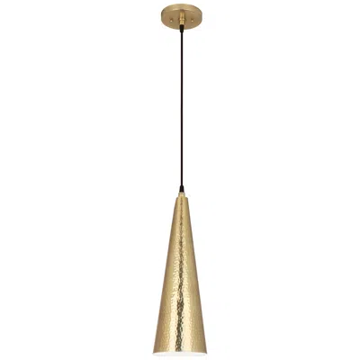 Robert Abbey Dal Pendant 6"  X 17" Hammered Brass Finish