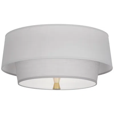 Robert Abbey Decker 17" Wide Modern Brass And Light Grey Ceiling Light