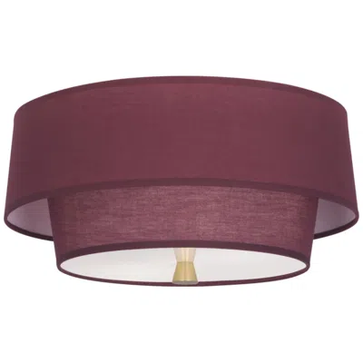 Robert Abbey Decker 17" Wide Modern Brass And Red Ceiling Light In Burgundy