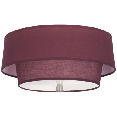 Robert Abbey Decker 17" Wide Polished Nickel And Red Ceiling Light In Burgundy