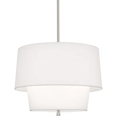 Robert Abbey Decker 18 1/4"h Polished Nickel And White Pendant Light