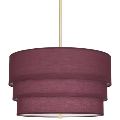 Robert Abbey Decker 24"w Modern Brass And Vintage Wine Pendant Light In Burgundy
