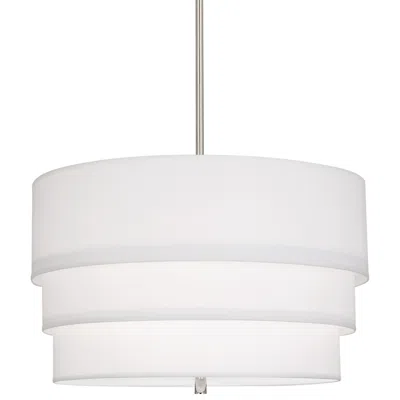 Robert Abbey Decker 24"w Polished Nickel And Ascot White Pendant Light In Multi