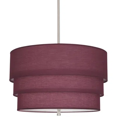 Robert Abbey Decker 24"w Polished Nickel And Vintage Wine Pendant In Burgundy