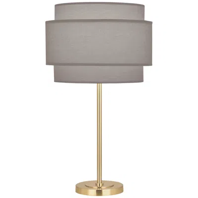 Robert Abbey Decker 28 3/4" Brass Table Lamp With Smoke Gray Shade