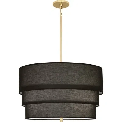 Robert Abbey Decker 3 - Light Shaded Drum Chandelier In Modern Brass
