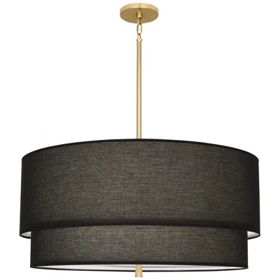 Robert Abbey Decker 30" Wide Modern Brass Black Fabric Pendant Light