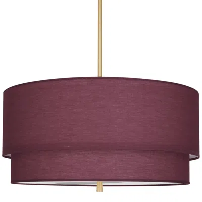 Robert Abbey Decker 30"w Modern Brass And Vintage Wine Pendant Light In Burgundy