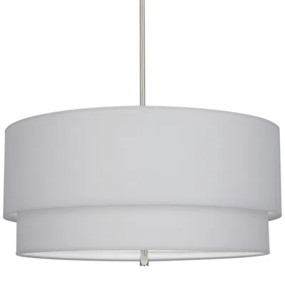 Robert Abbey Decker 30"w Polished Nickel And Pearl Gray Pendant Light